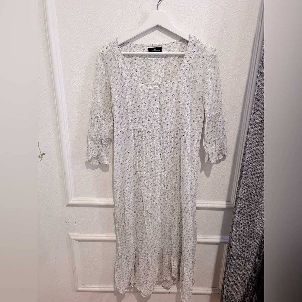 Scoop Neck Sundress with 3/4 Bishop Sleeves